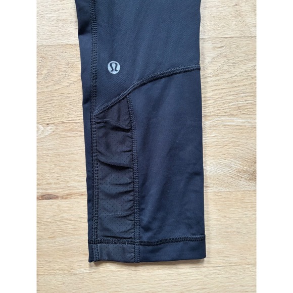 Lululemon‎ Run Reflect Crop Leggings Black Spring Sprung Multi Floral Cropped 4 - Picture 7 of 13